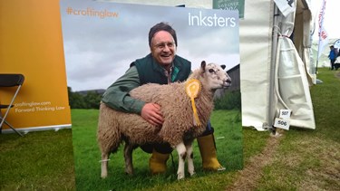 Royal Highland Show 2015 - Inksters - Crofting Law - Dave Thompson MSP and Inky the Sheep
